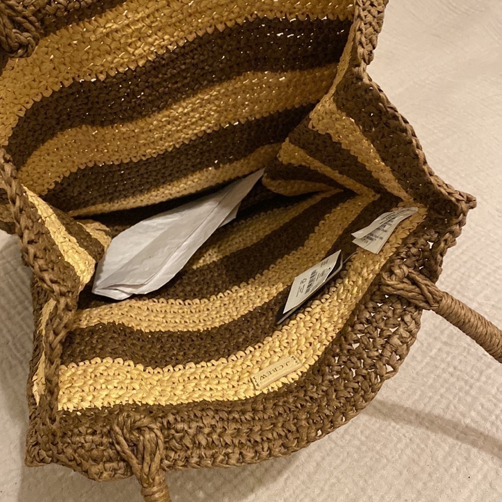 J.Crew raffia spring/ summer tote bag . New. - Picture 7 of 10